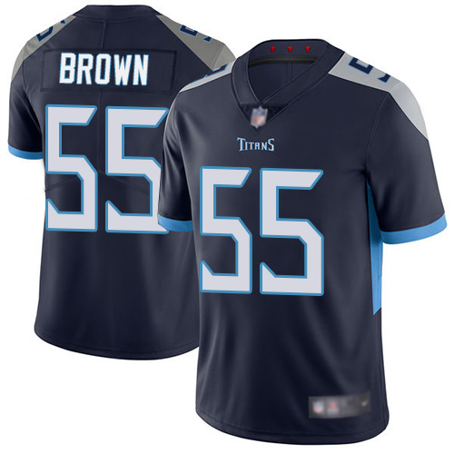 Tennessee Titans Limited Navy Blue Men Jayon Brown Home Jersey NFL Football 55 Vapor Untouchable